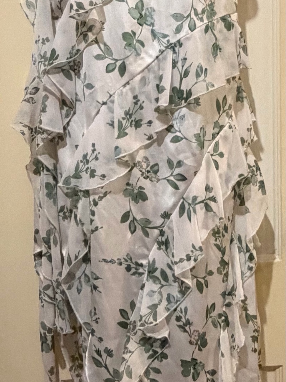 Misa Los Angeles White Floral Asymmetrical Ruffle Dress - Picture 13 of 15